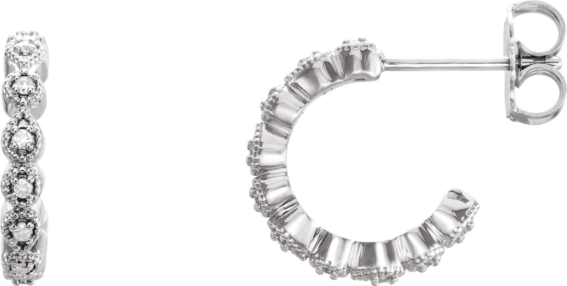 14K Rose .08 CTW Natural Diamond 11.2 mm Hoop Earrings