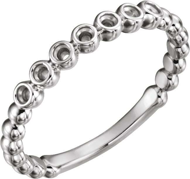 14K White Gold 1/8 CTW Natural Diamond Stackable Ring