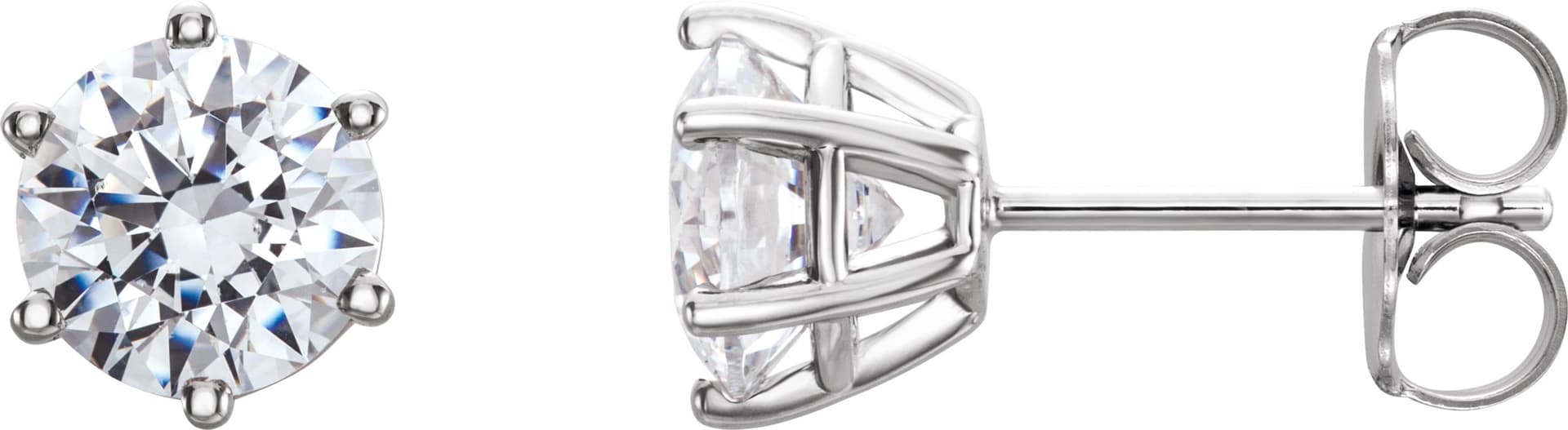 Round 6-Prong Stud Earrings view 2