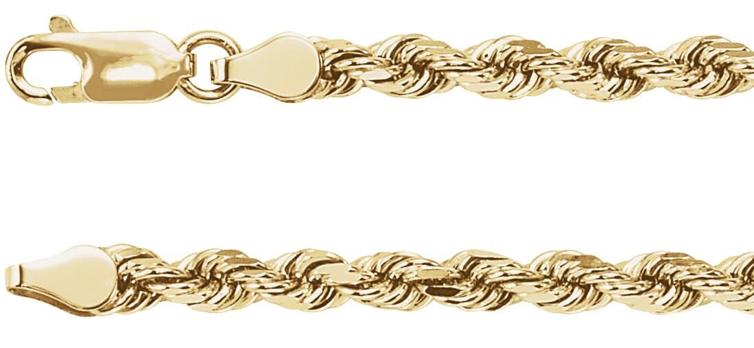 14K White 3.9 mm Diamond-Cut Rope 18 Chain