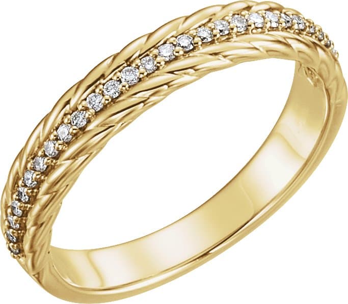 14K Rose 1/6 CTW Natural Diamond Rope Ring