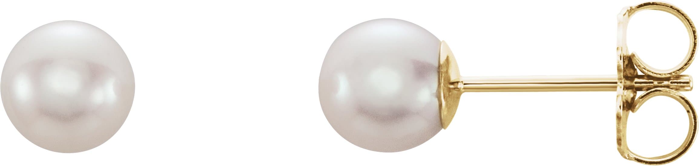 14K White Cultured White Freshwater Pearl Earrings