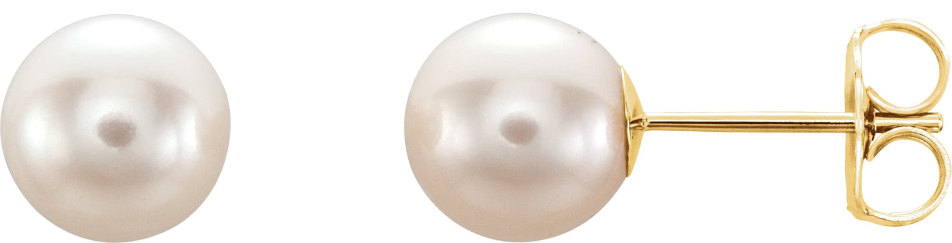 14K White Cultured White Freshwater Pearl Earrings
