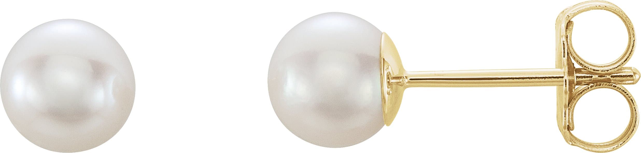 14K White 8 mm Cultured White Akoya Pearl Earrings