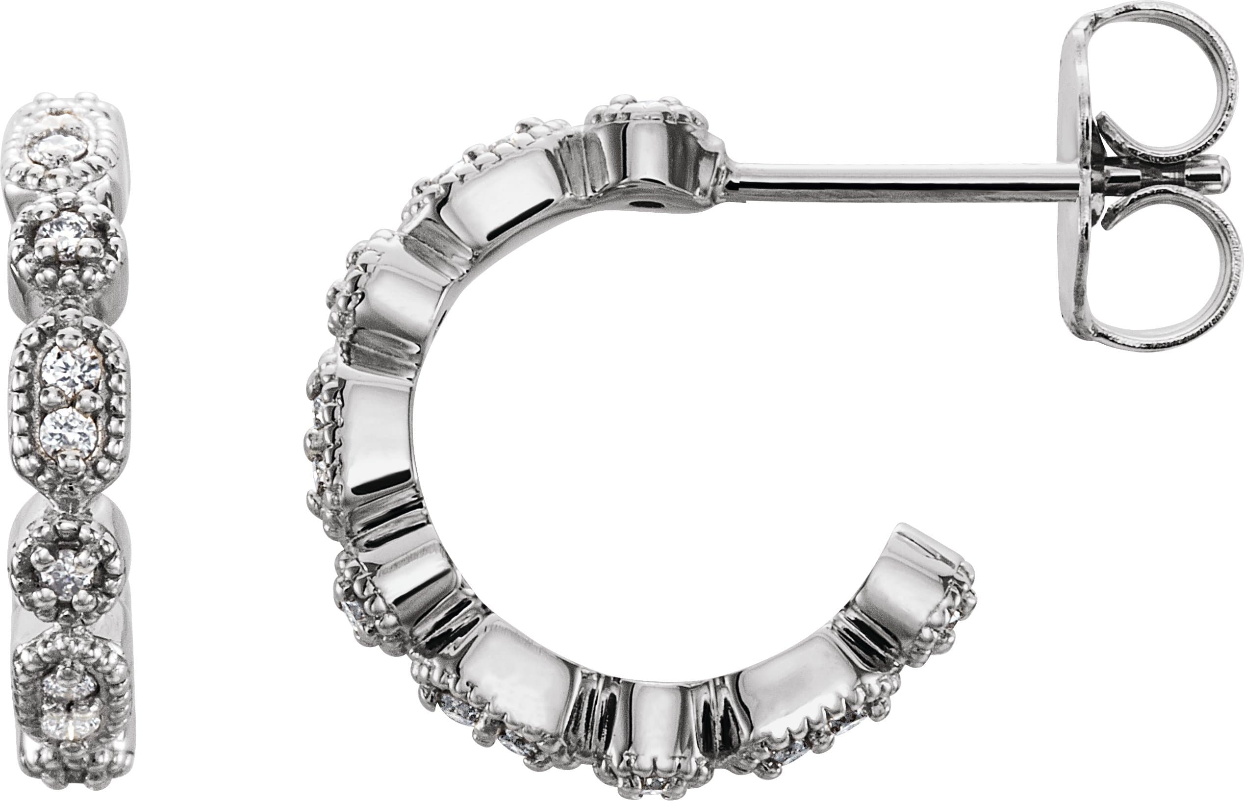 14K Rose 1/6 CTW Natural Diamond 16.52 mm Hoop Earrings