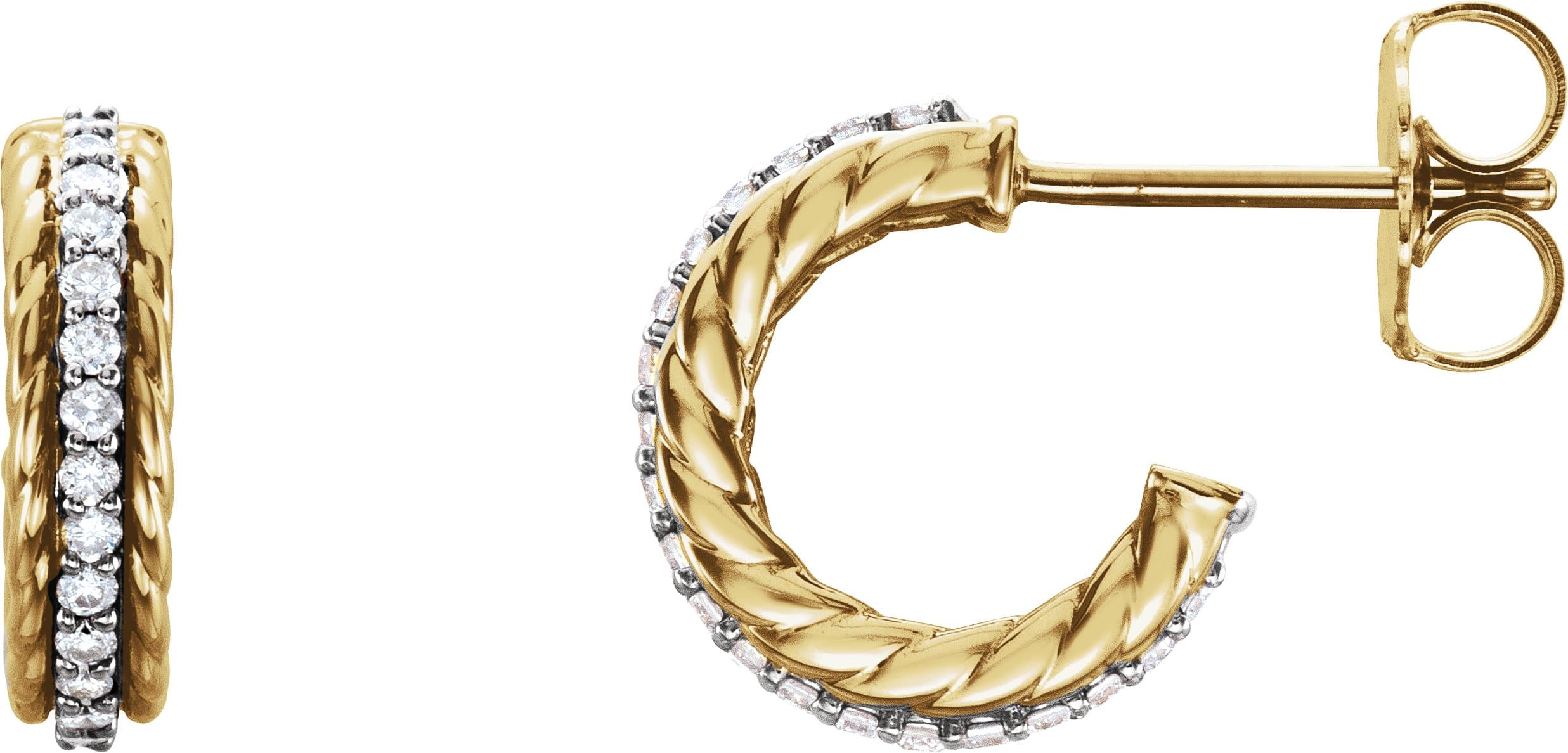 Accented Rope Hoop Earrings view 1