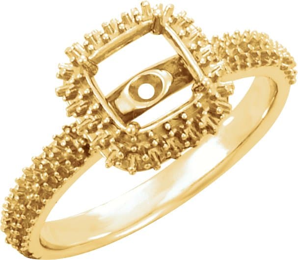 10K Rose Gold 5.4 mm Asscher Engagement Ring Mounting