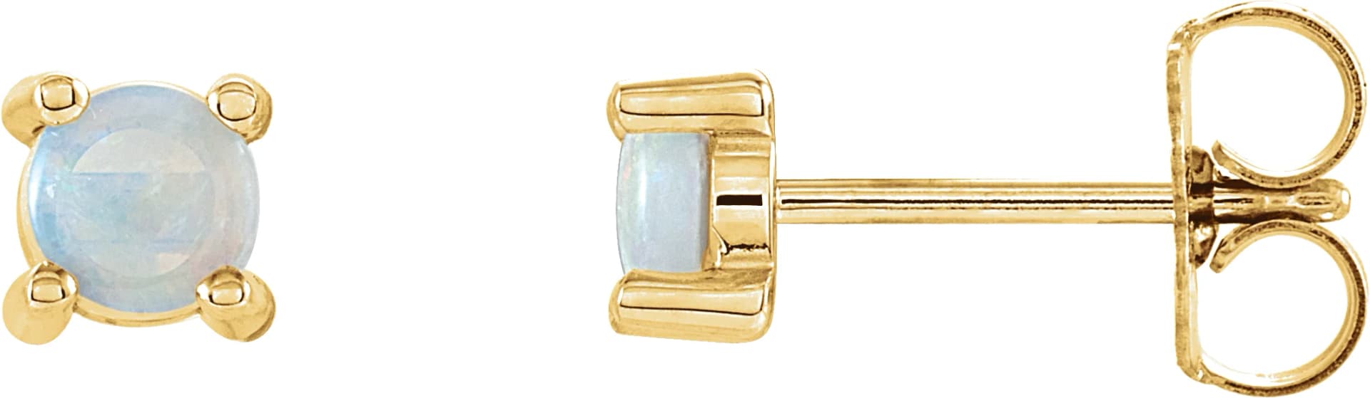 Round 4-Prong Cabochon Earrings