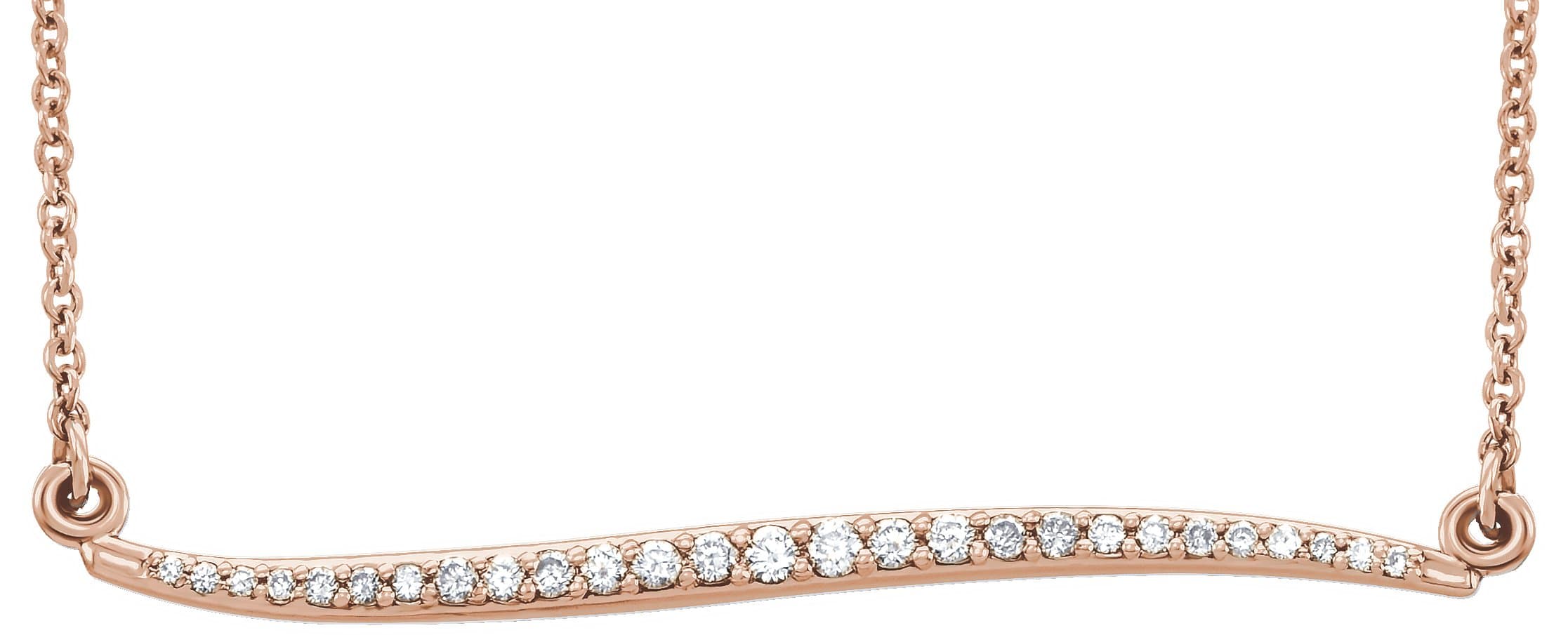 14K Rose 1/6 CTW Natural Diamond Bar 17.5 Necklace