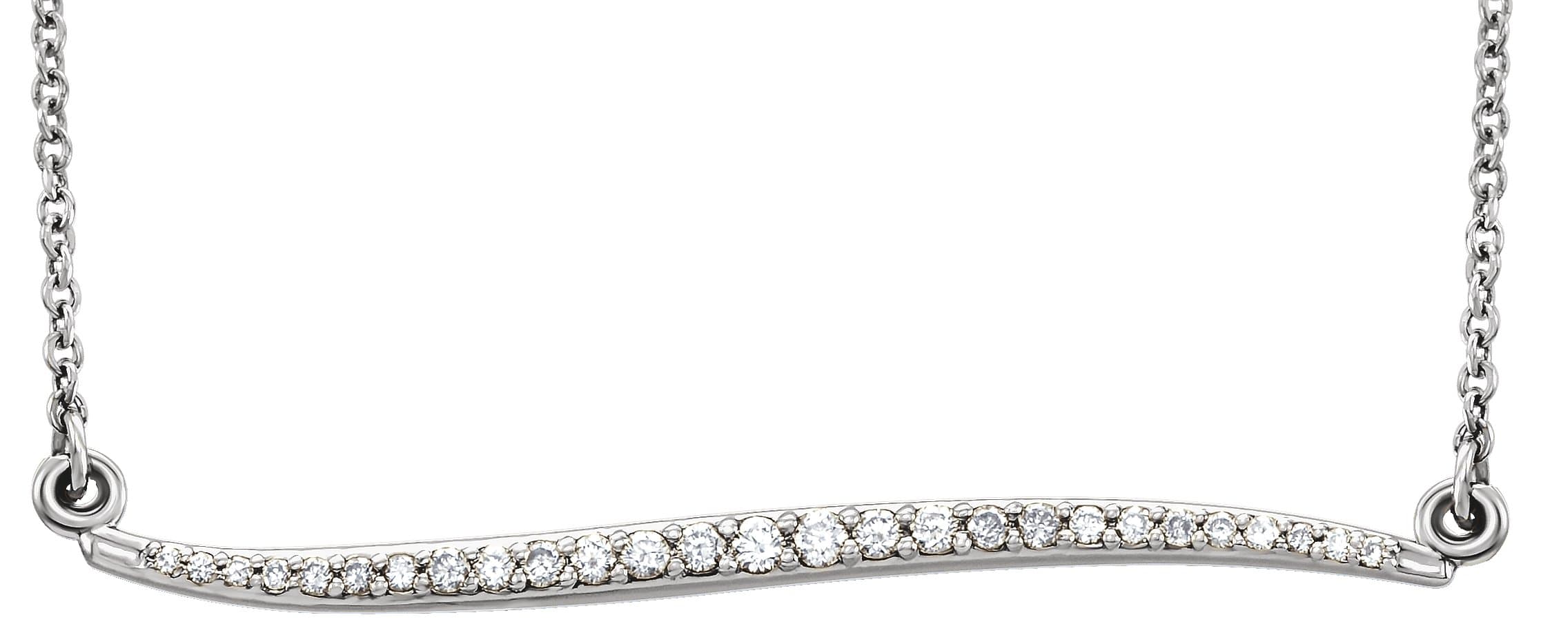 14K Rose 1/6 CTW Natural Diamond Bar 17.5 Necklace