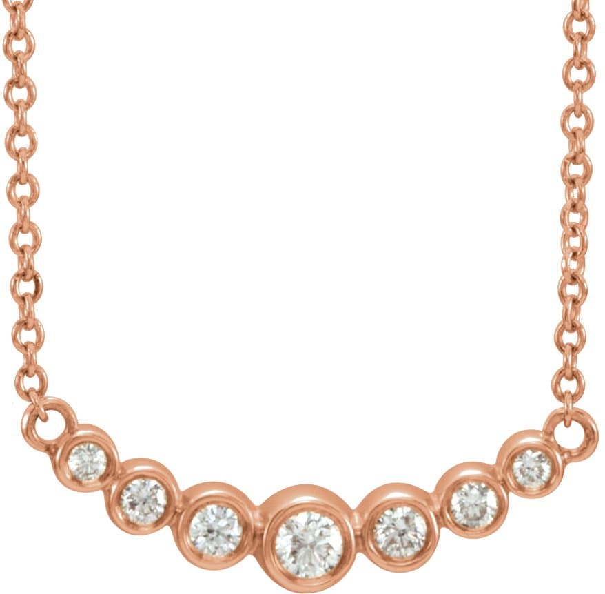 14K Rose 1/5 CTW Natural Diamond 16-18 Necklace