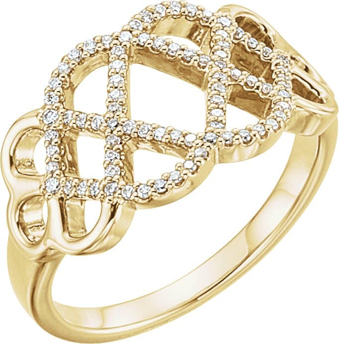 14K Rose 1/5 CTW Diamond Woven Ring