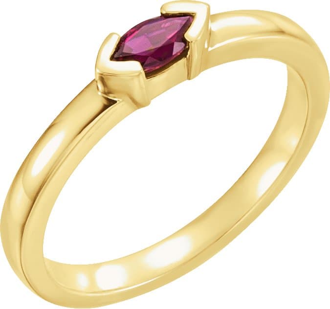 14K Rose Gold 1/6 CT Natural Diamond Family Stackable Ring