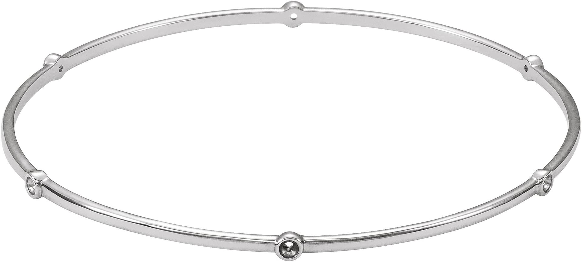 14K Rose Gold 1/4 CTW Natural Diamond Bezel-Set Bangle 8" Bracelet