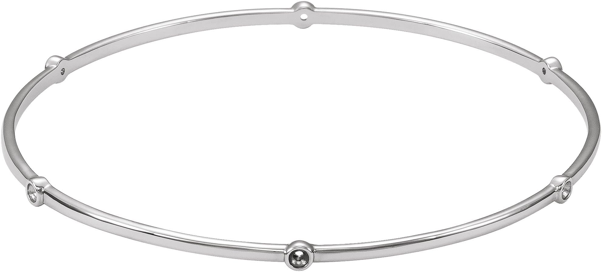 14K Rose Gold 1/4 CTW Natural Diamond Bezel-Set Bangle 8" Bracelet