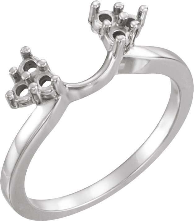 18K White 2.2 mm Round Ring Enhancer Mounting