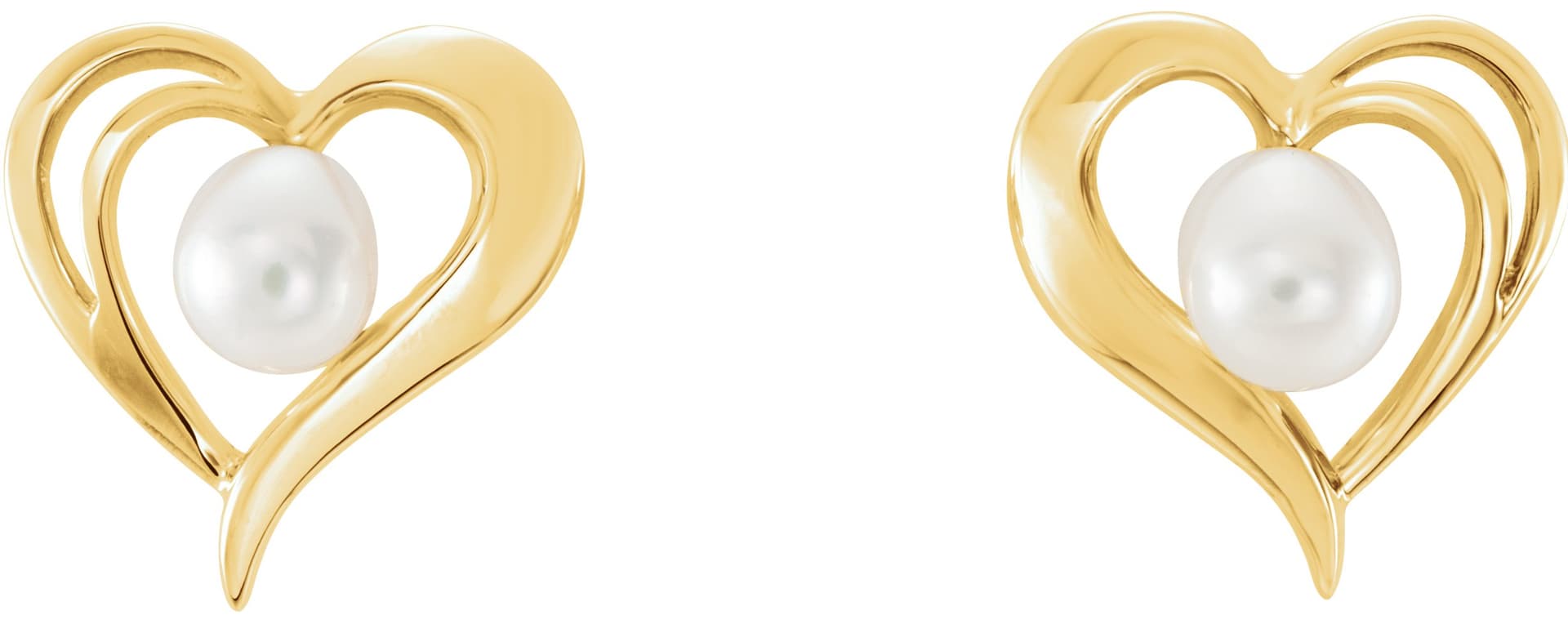 Pearl Heart Earrings view 2