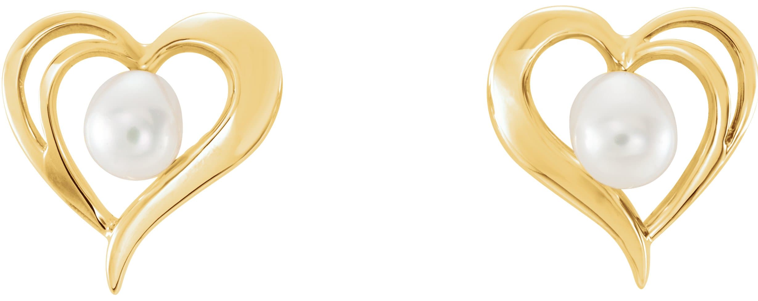 Pearl Heart Earrings view 2