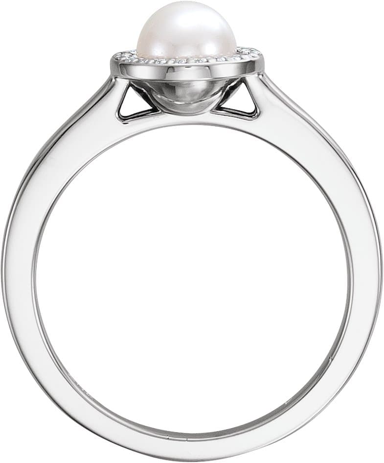 Halo-Style Pearl Ring view 2
