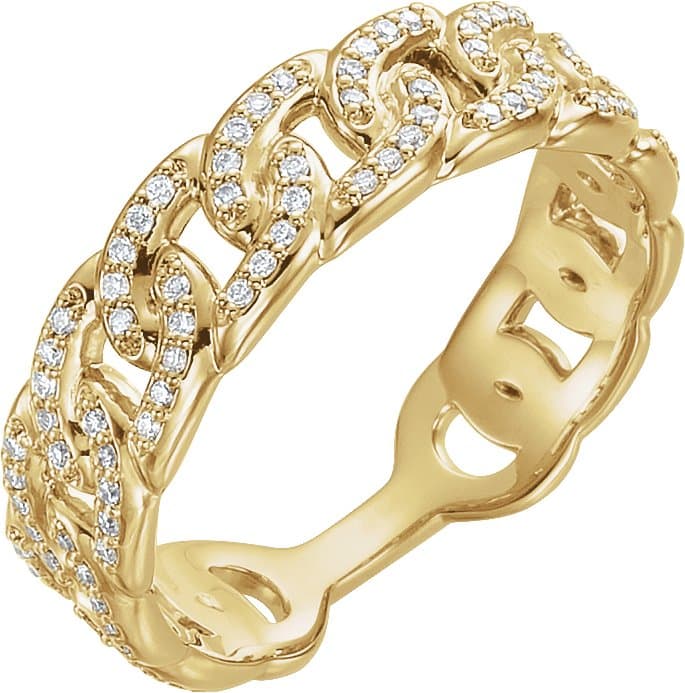14K Rose 1/4 CTW Natural Diamond Stackable Link Ring