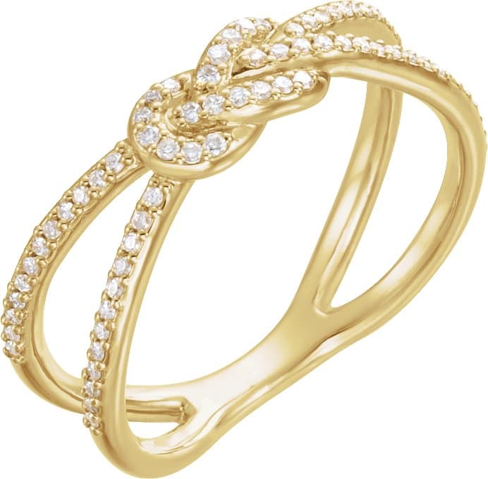 14K Rose 1/5 CTW Natural Diamond Knot Ring