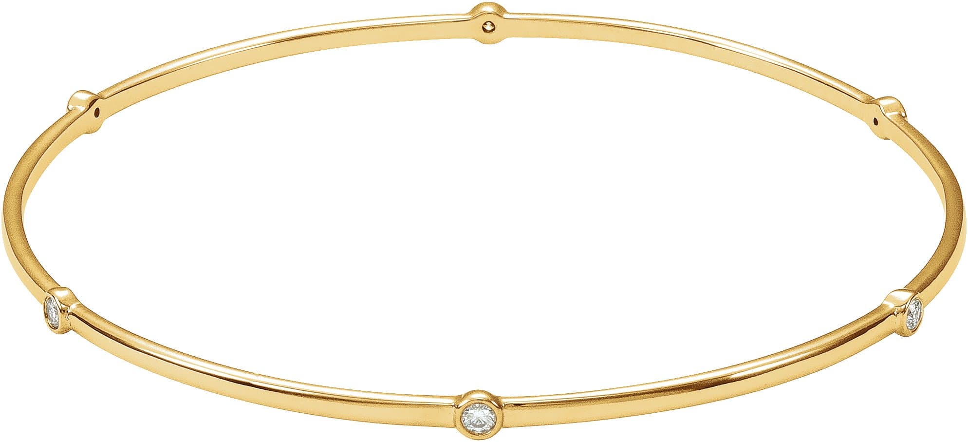 14K Rose 1/4 CTW Natural Diamond Bezel-Set Bangle 8 Bracelet