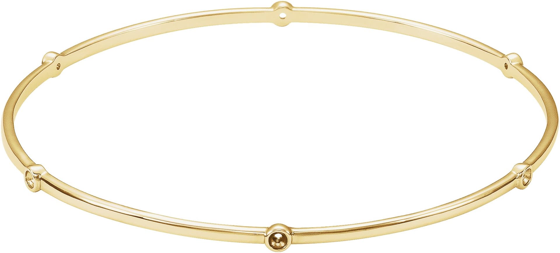 14K Rose Gold 1/4 CTW Natural Diamond Bezel-Set Bangle 8" Bracelet