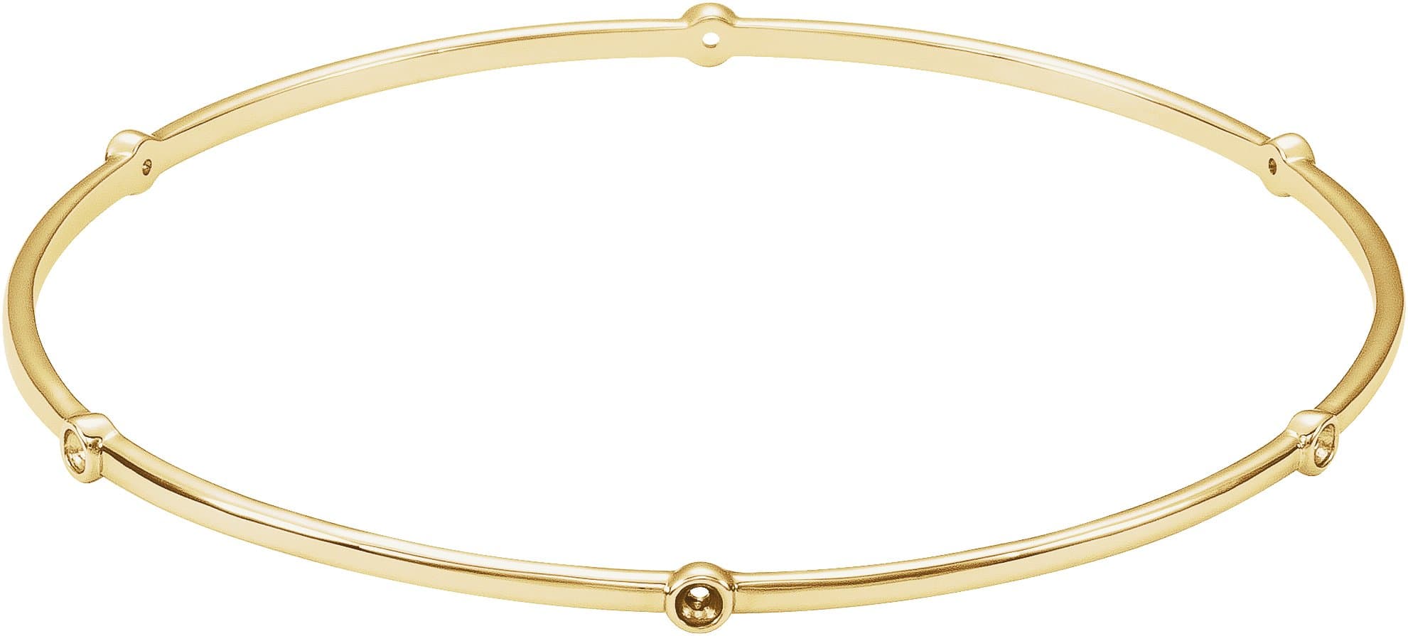 14K Rose Gold 1/4 CTW Natural Diamond Bezel-Set Bangle 8" Bracelet
