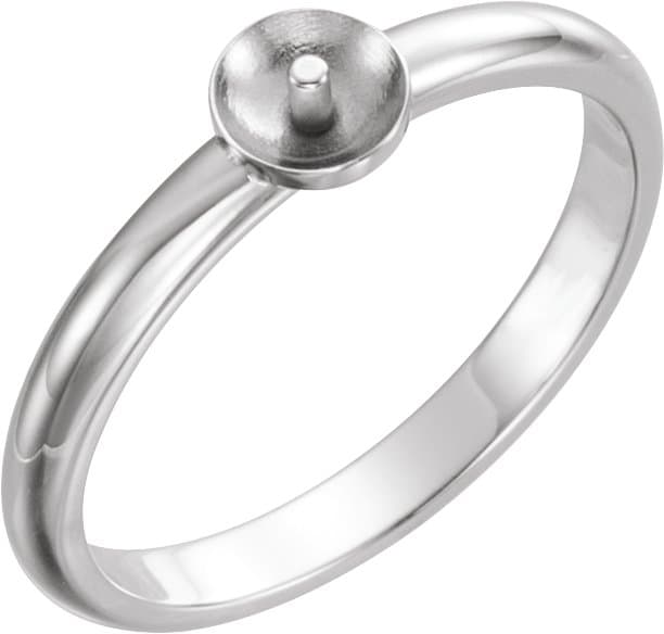 Platinum Ring Mounting for 6 mm Pearl