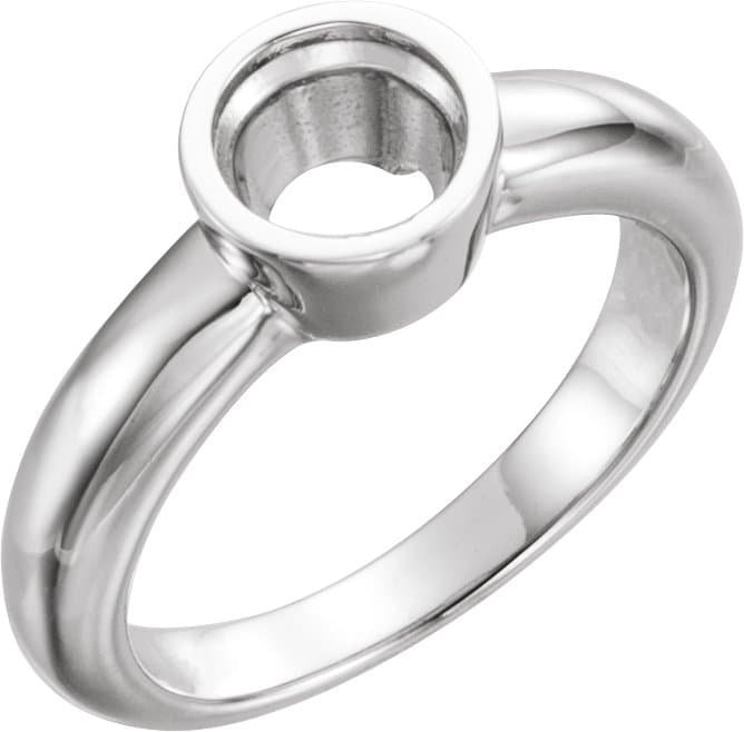 10K Rose Gold 4.1 mm Round Bezel-Set Engagement Ring Mounting