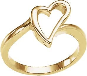 10K Yellow Heart Ring