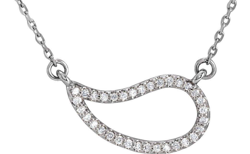 14K Rose 1/6 CTW Natural Diamond Paisley 18" Necklace