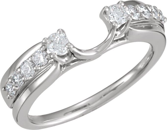 14K White 1/2 CTW Natural Diamond Wrap-Style Enhancer Ring