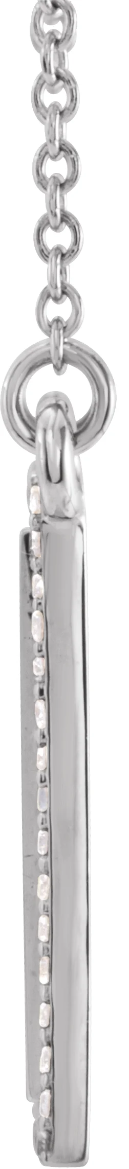 Engravable Accented Rectangle Necklace, view 3