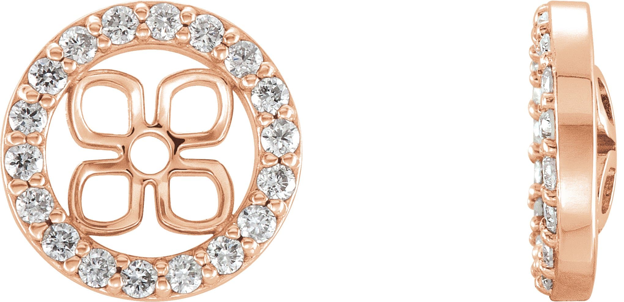 14K Rose 6 mm ID 1/6 CTW Lab-Grown Diamond Earring Jackets