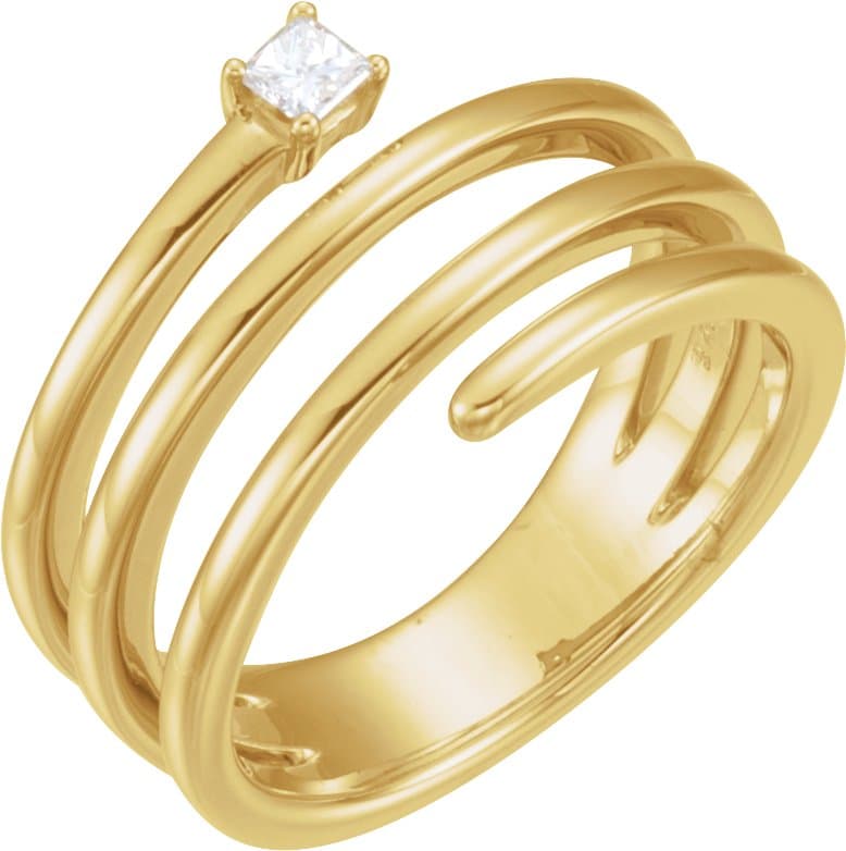 14K Rose 1/10 CTW Natural Diamond Freeform Ring