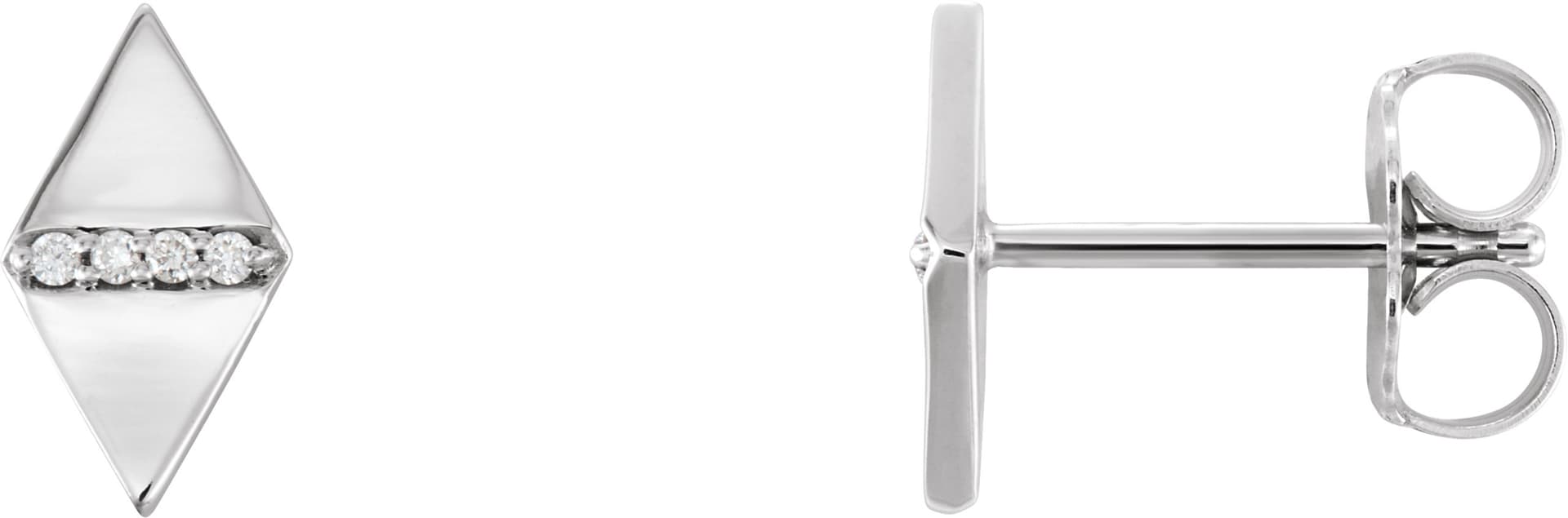 14K Rose .025 CTW Natural Diamond Geometric Earrings