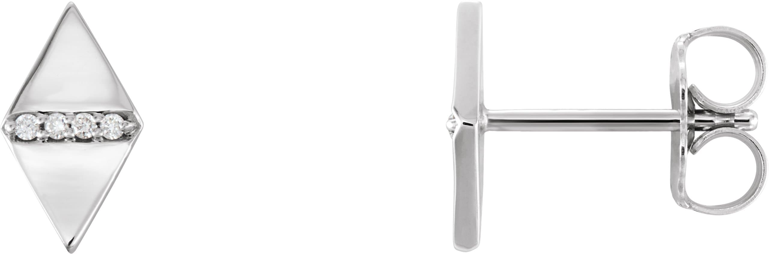 14K Rose .025 CTW Natural Diamond Geometric Earrings