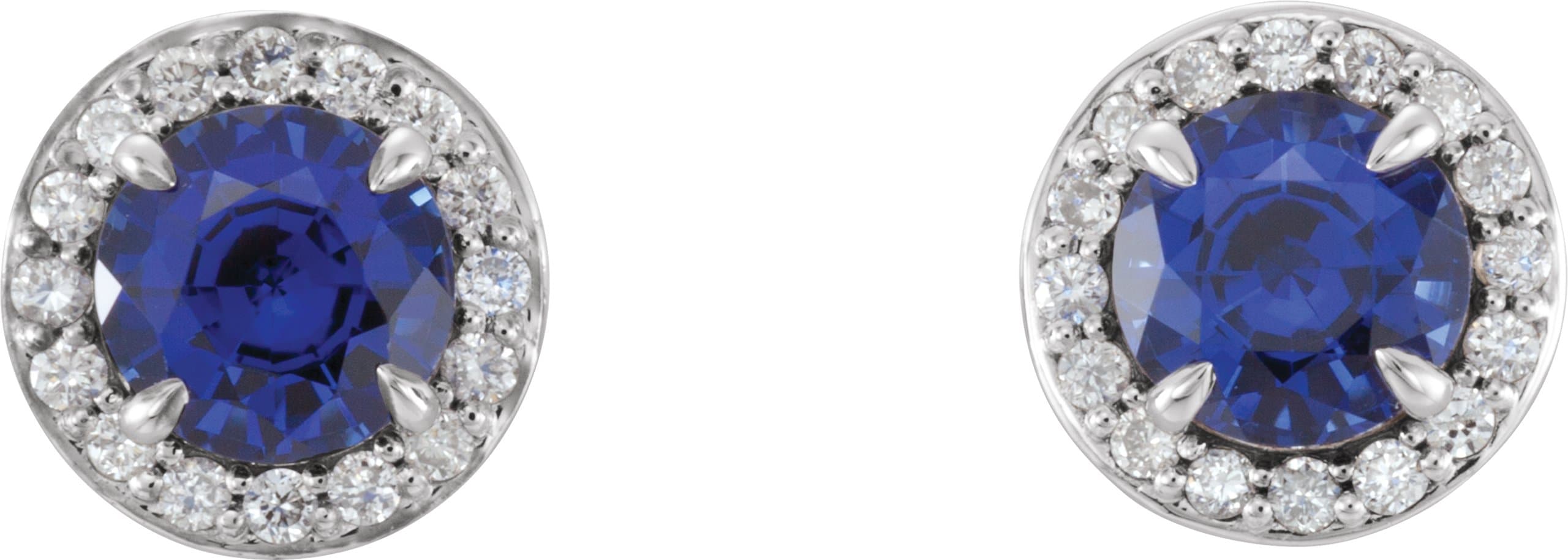 Round 4-Prong Halo-Style Earrings view 2