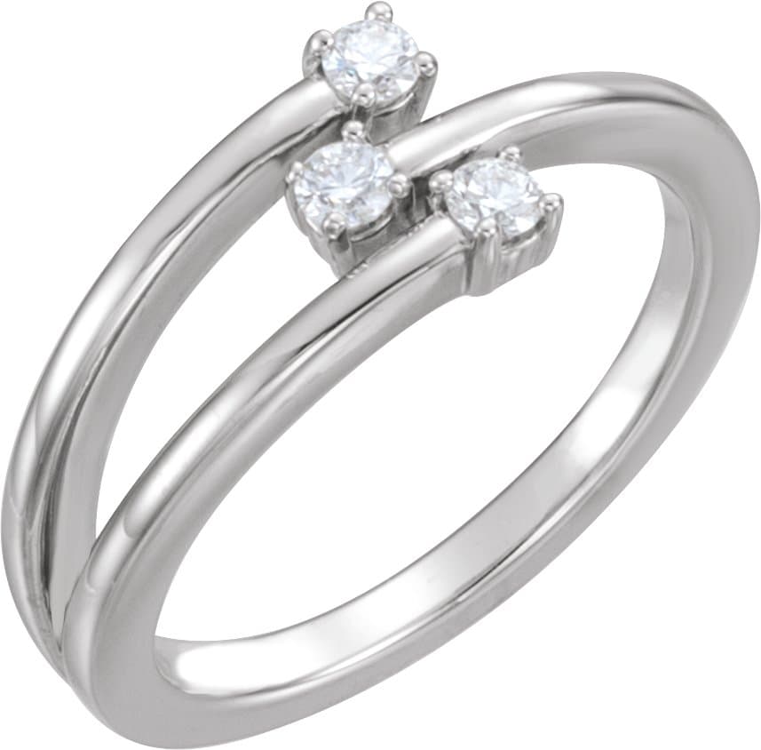 14K Rose 1/5 CTW Natural Diamond 
Bypass Ring