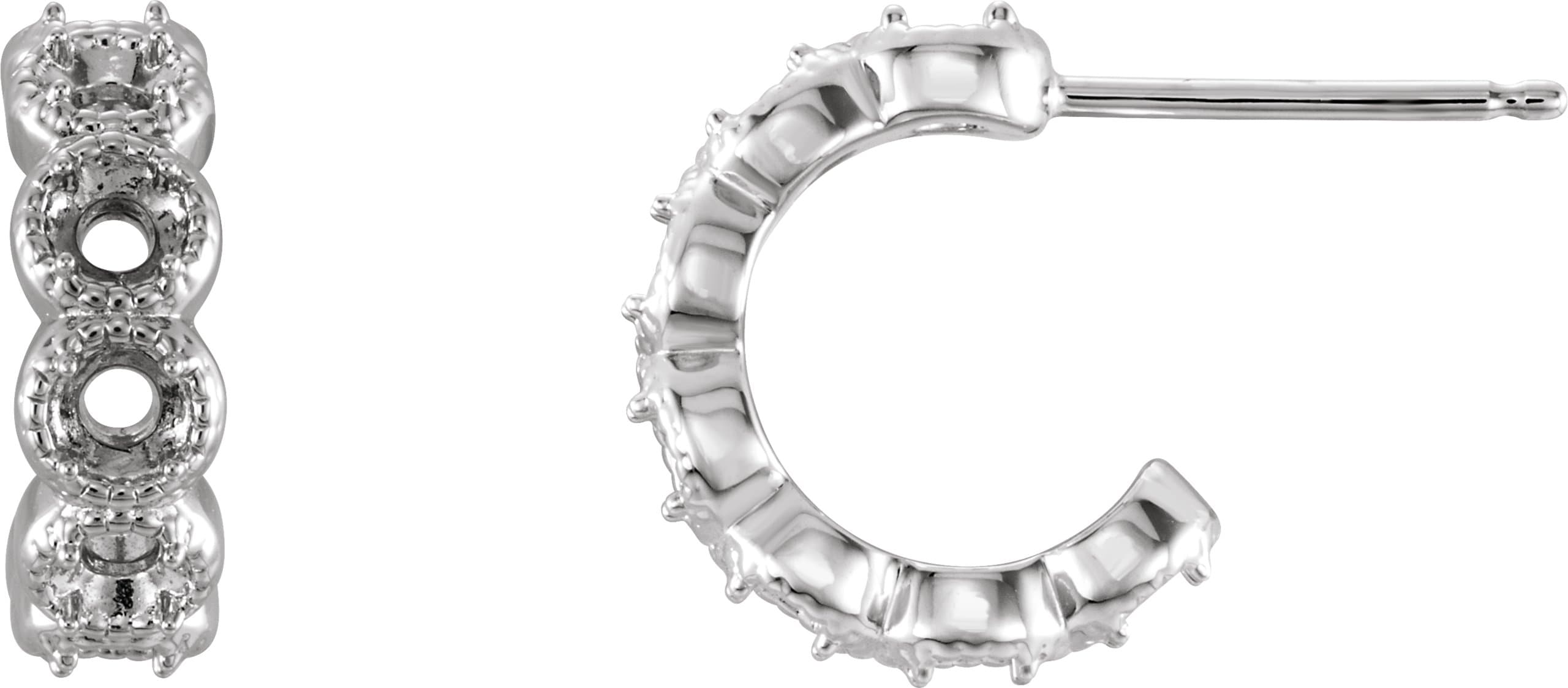 14K Yellow Gold 7/8 CTW Natural Diamond Hoop Earrings
