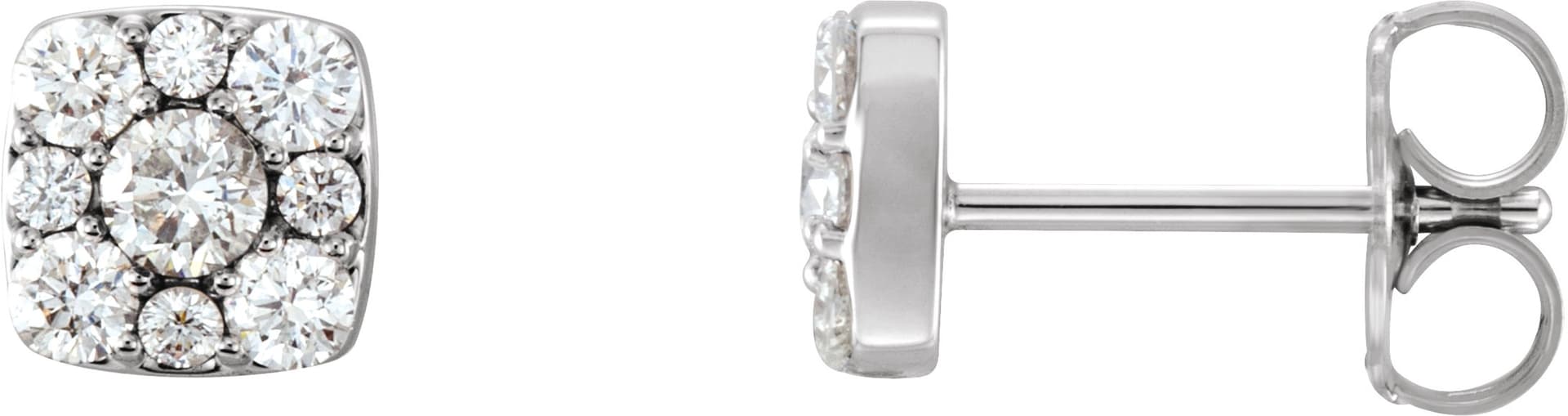 14K Yellow 1/2 CTW Natural Diamond Cluster Earrings