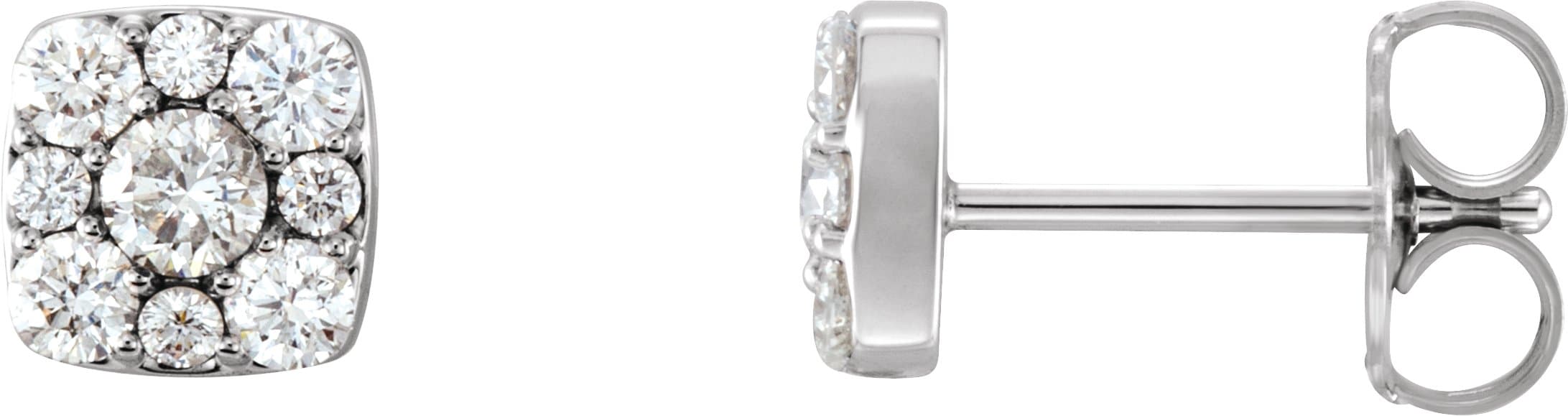 14K Yellow 1/2 CTW Natural Diamond Cluster Earrings