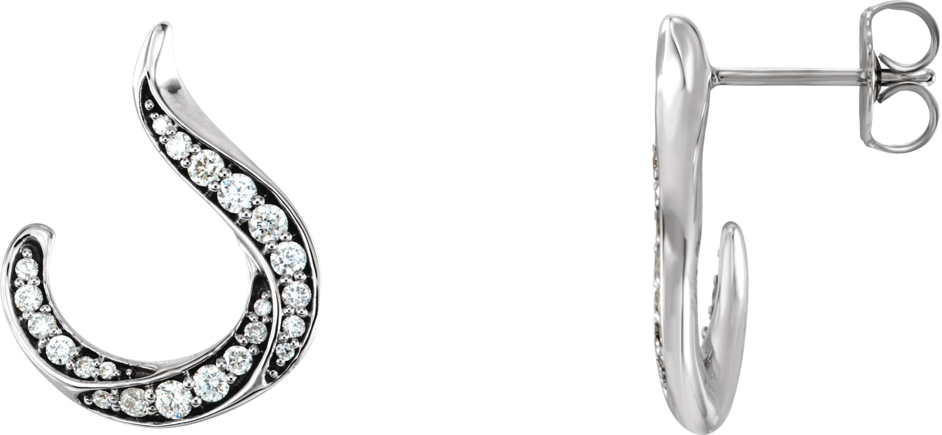 14K Yellow 3/8 CTW Natural Diamond Freeform Earrings