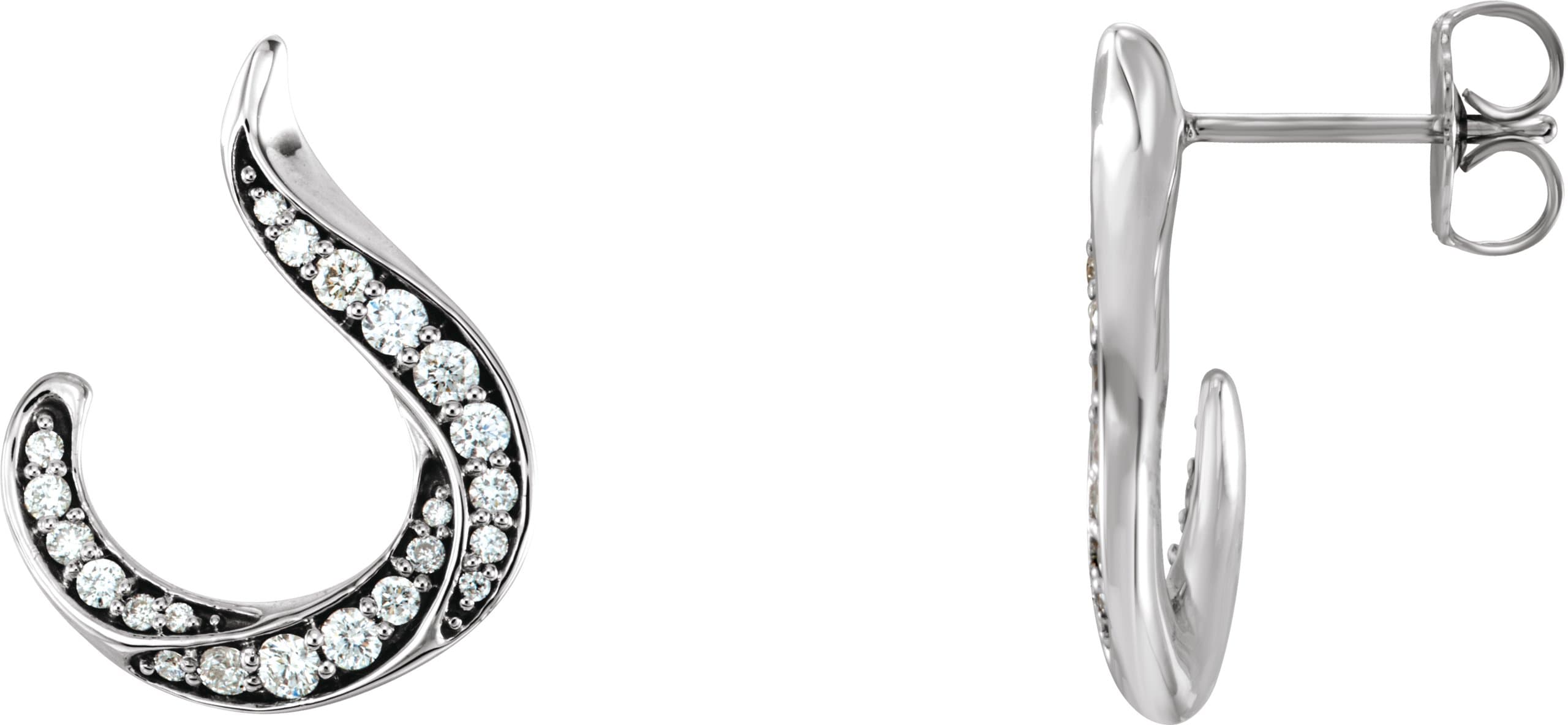 14K Yellow 3/8 CTW Natural Diamond Freeform Earrings