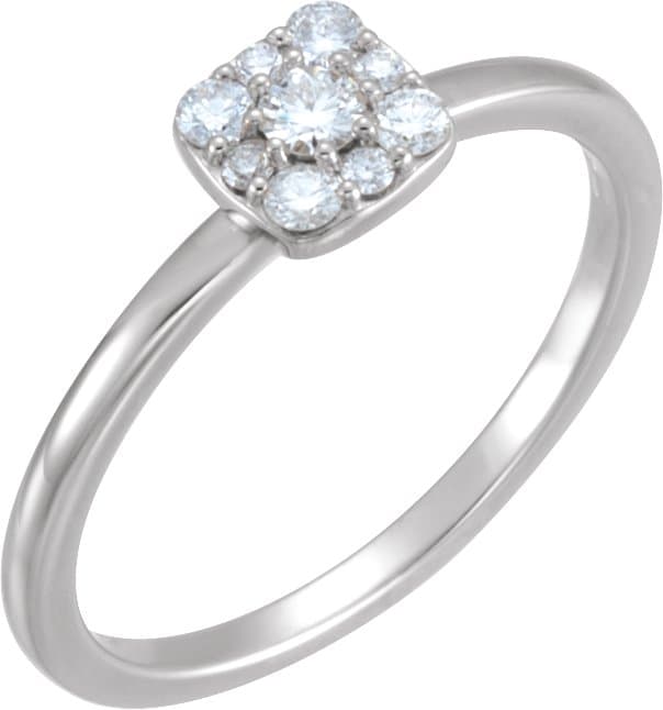 14K Rose 1/4 CTW Natural Diamond Stackable Cluster Ring