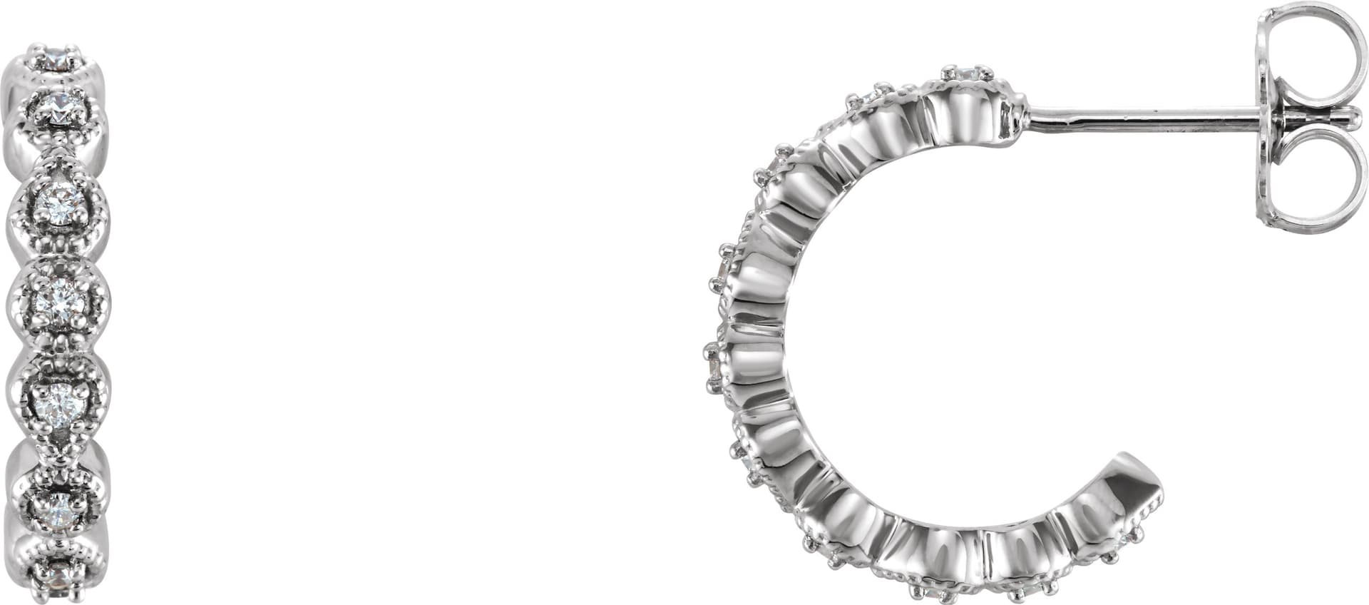 14K Rose .08 CTW Natural Diamond 11.2 mm Hoop Earrings