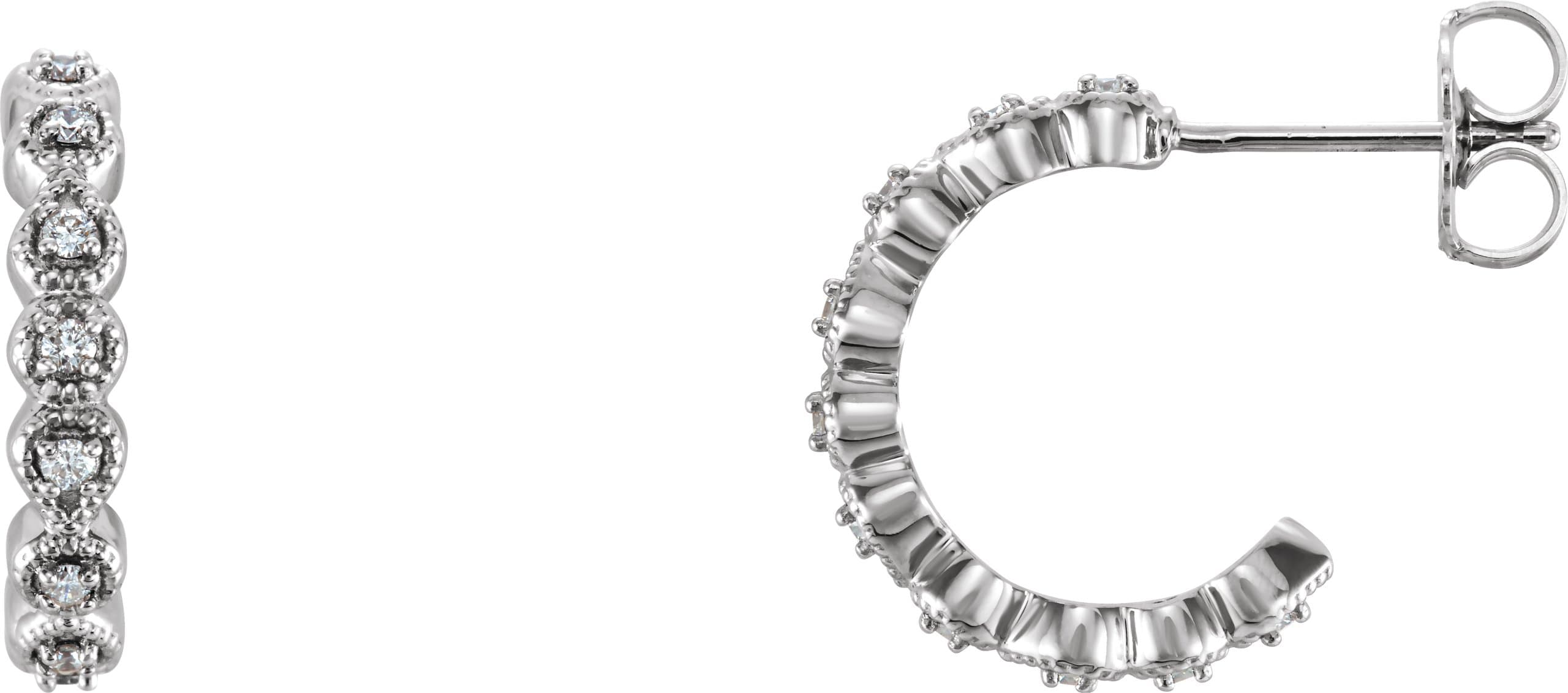 14K Rose .08 CTW Natural Diamond 11.2 mm Hoop Earrings