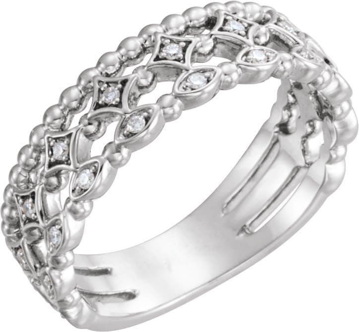 14K Rose 1/8 CTW Natural Diamond Stackable Ring