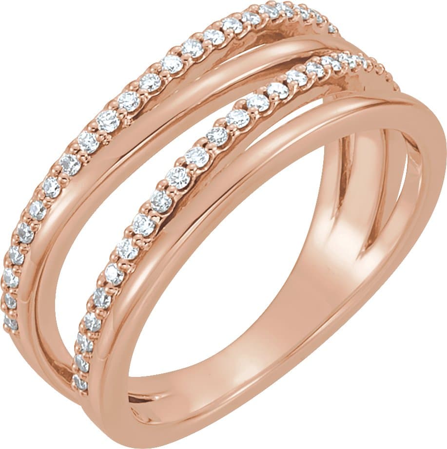 14K Rose 1/4 CTW Natural Diamond Ring